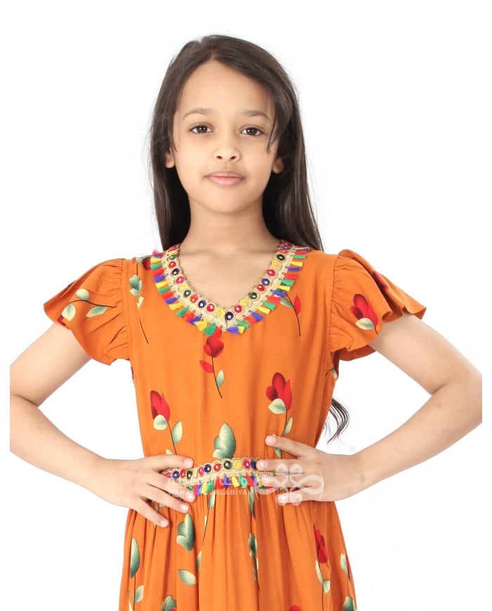 cotton floral kids jalabia
