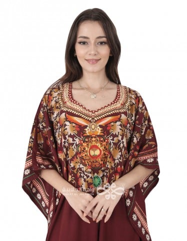 floral butterfly-cut jalabiya