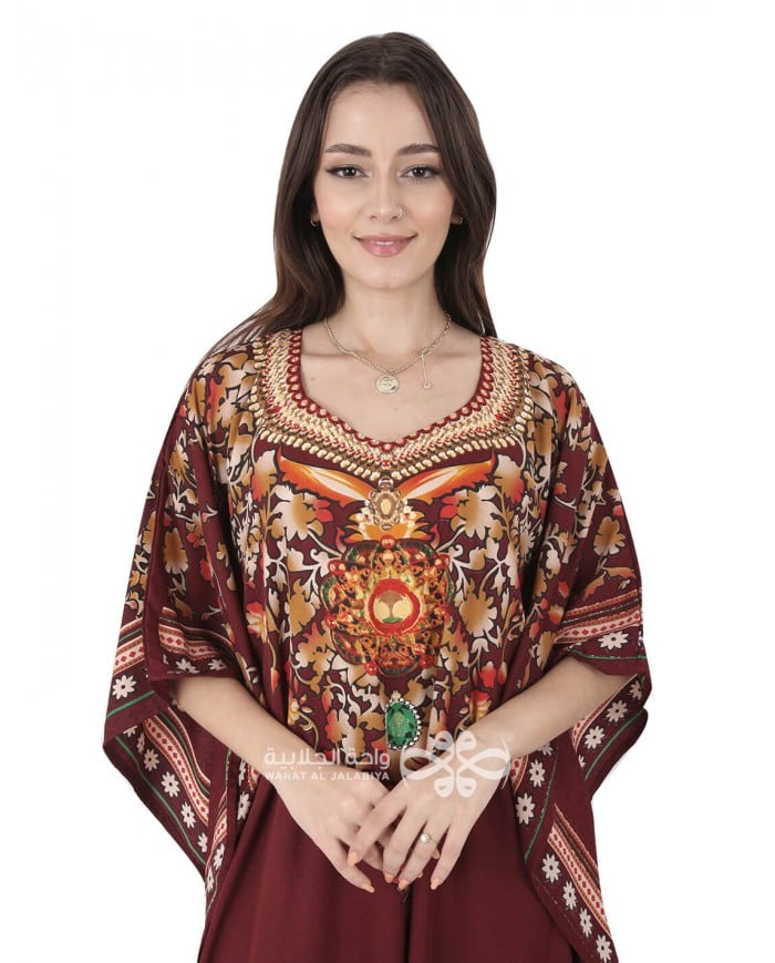 floral butterfly-cut jalabiya