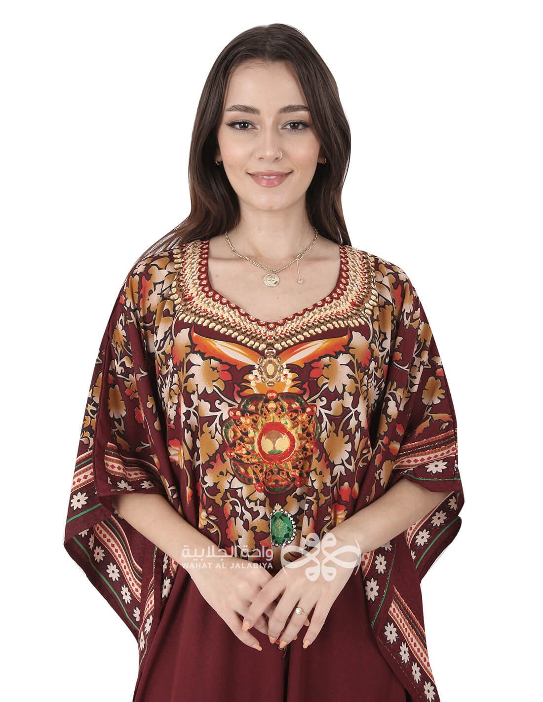 floral butterfly-cut jalabiya