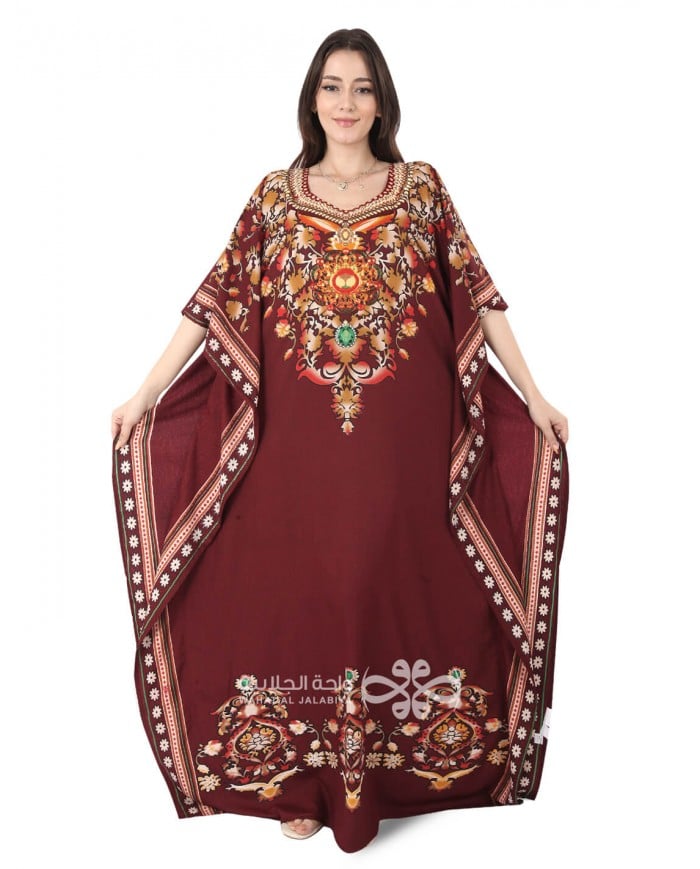 floral butterfly-cut jalabiya