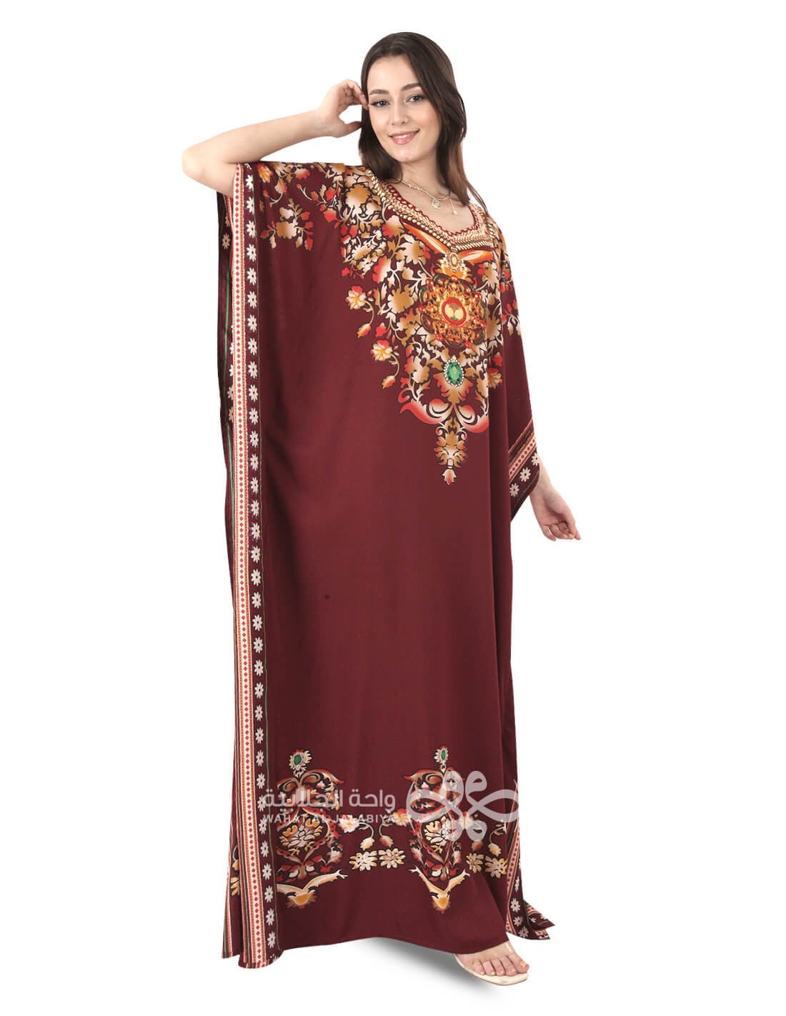 floral butterfly-cut jalabiya