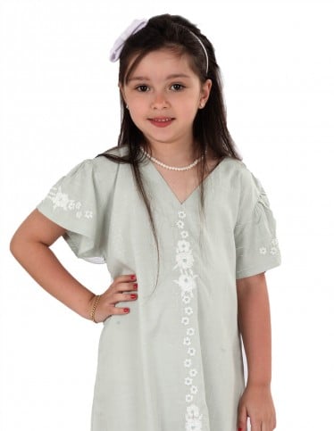 plain metalic embroidered jalabiya