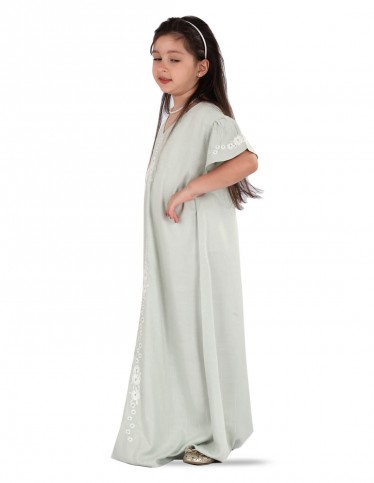 plain metalic embroidered jalabiya