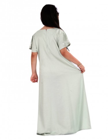 plain metalic embroidered jalabiya