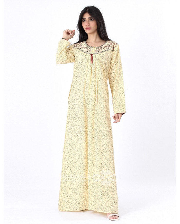 light yellow sleeping dress
