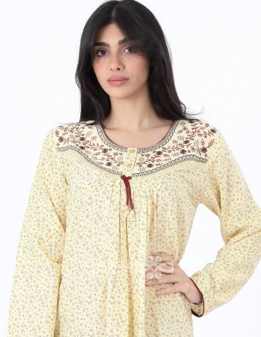 light yellow sleeping dress