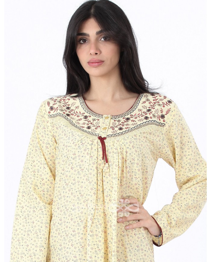 light yellow sleeping dress