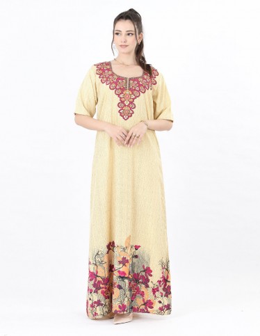 floral homewear jalabiya half sleeve