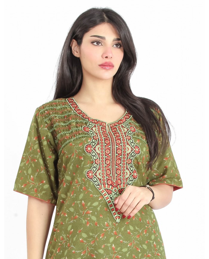 floral half sleeve jalabiya