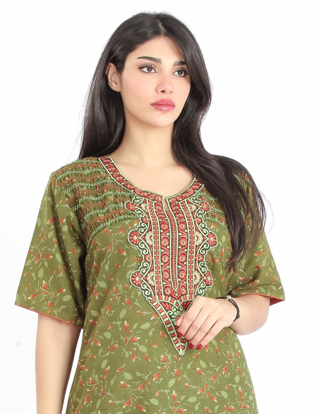 floral half sleeve jalabiya