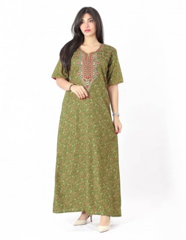 floral half sleeve jalabiya
