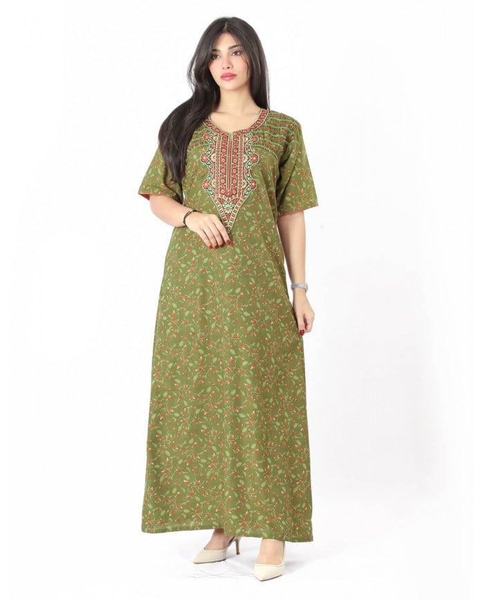 floral half sleeve jalabiya