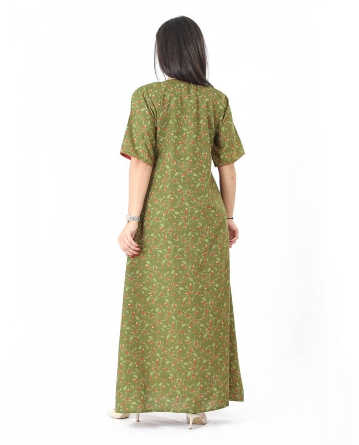 floral half sleeve jalabiya