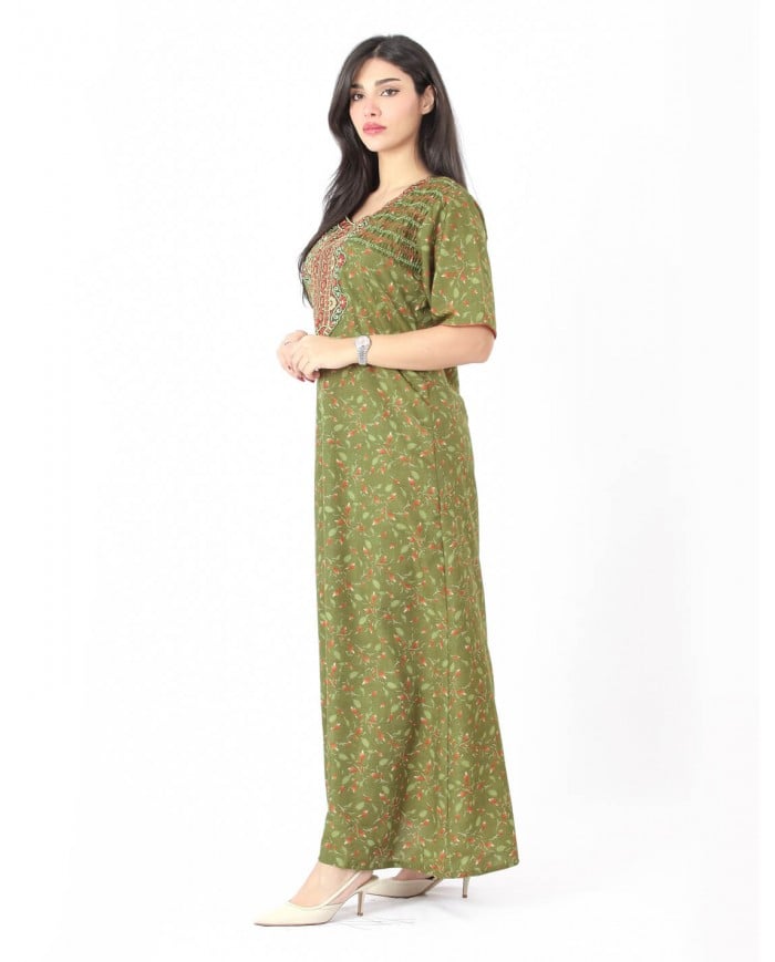 floral half sleeve jalabiya