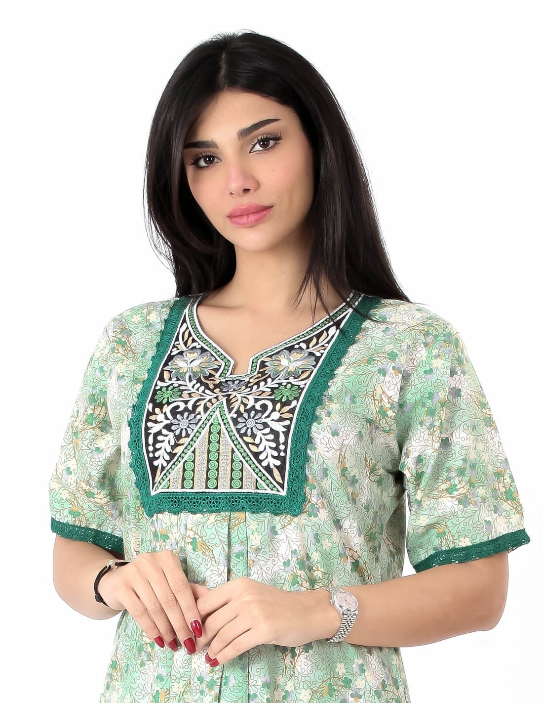 embroidered half sleeve jalabiya