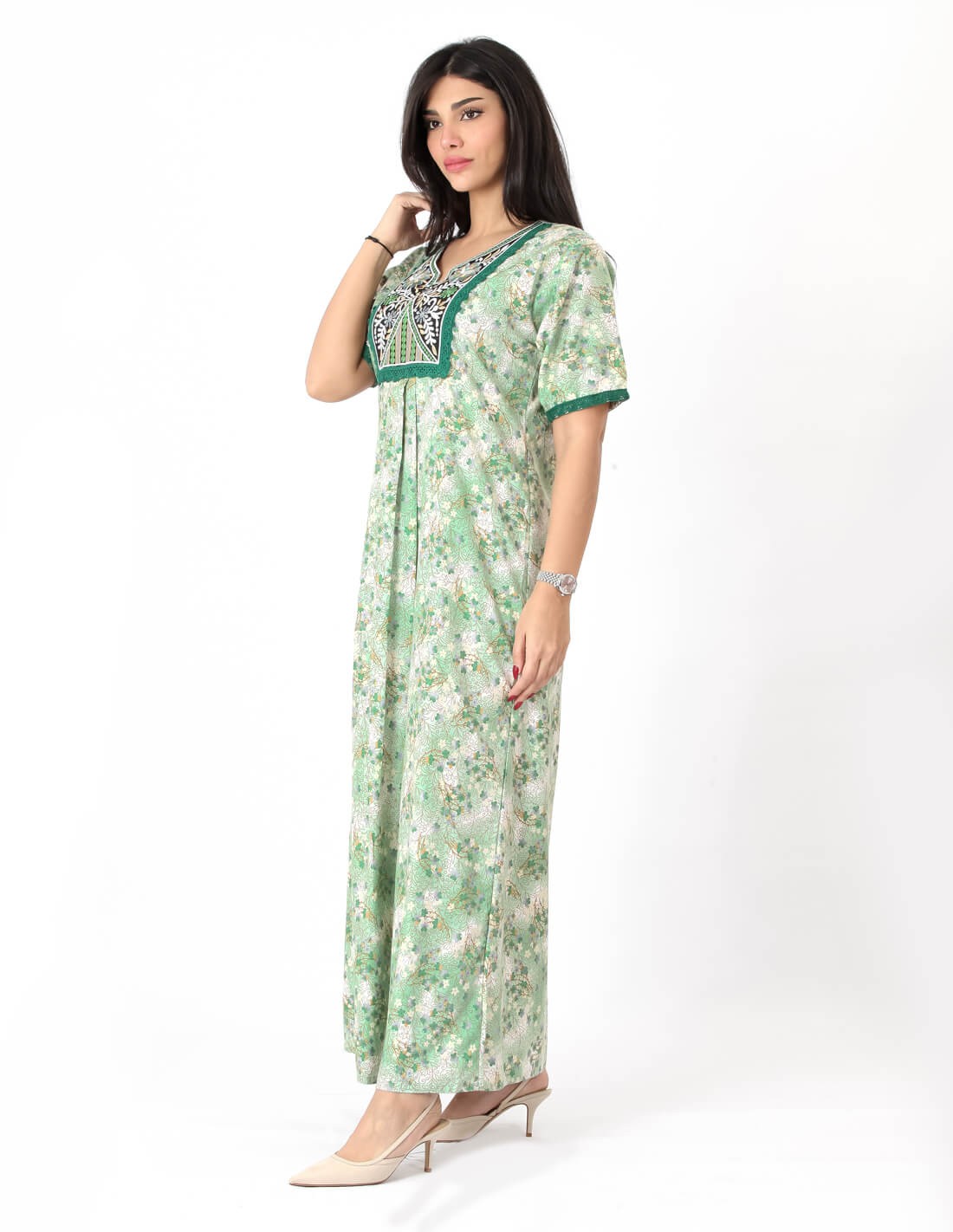 embroidered half sleeve jalabiya