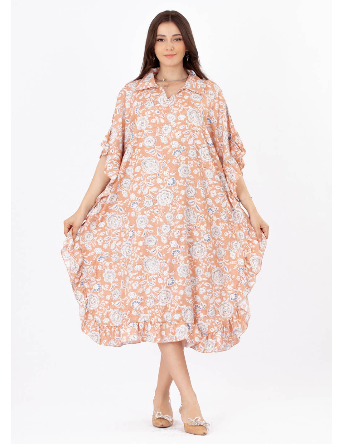 short floral homewear jalabiya