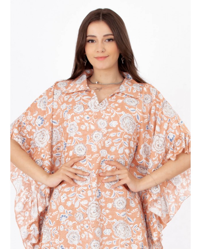 short floral homewear jalabiya