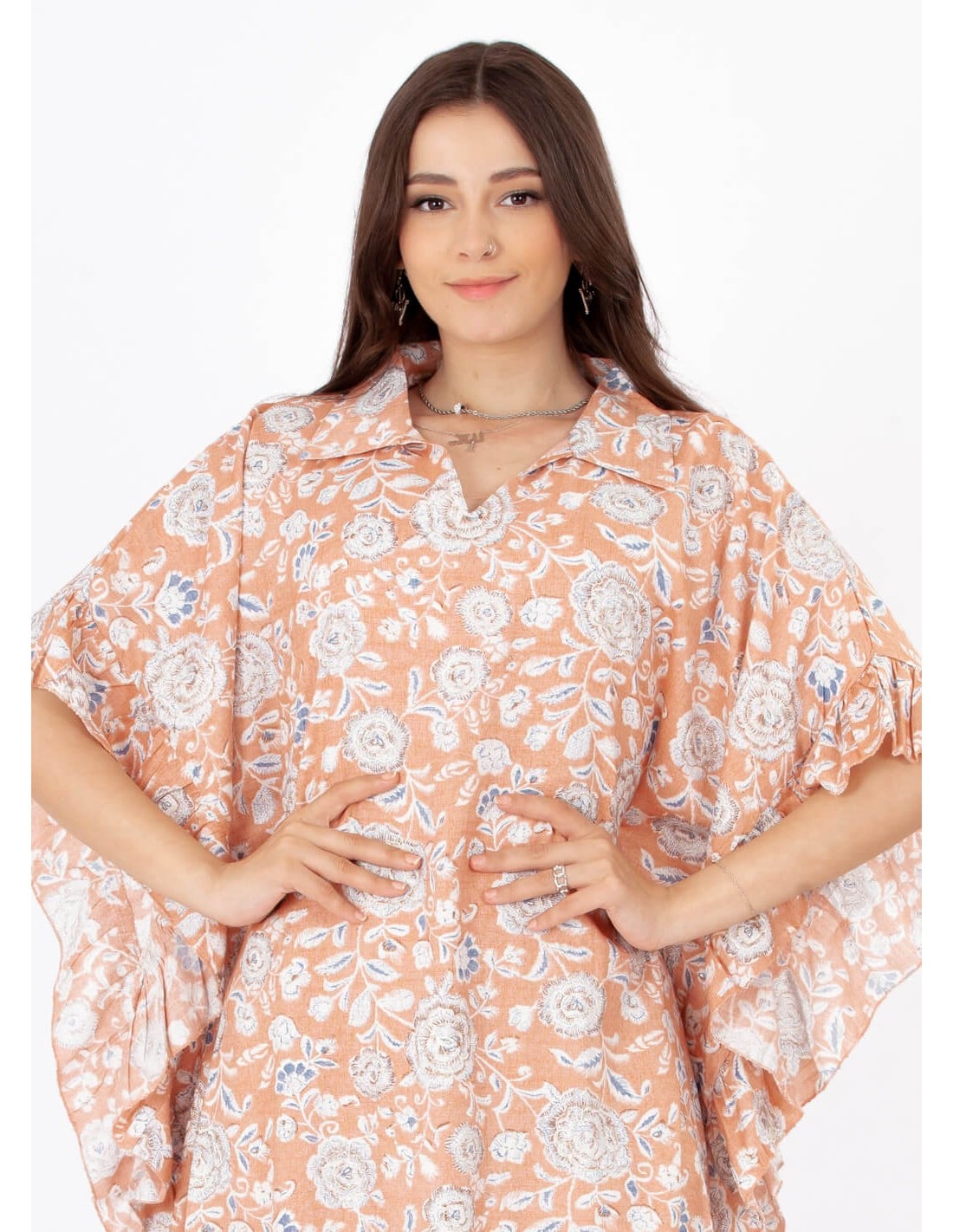 short floral homewear jalabiya