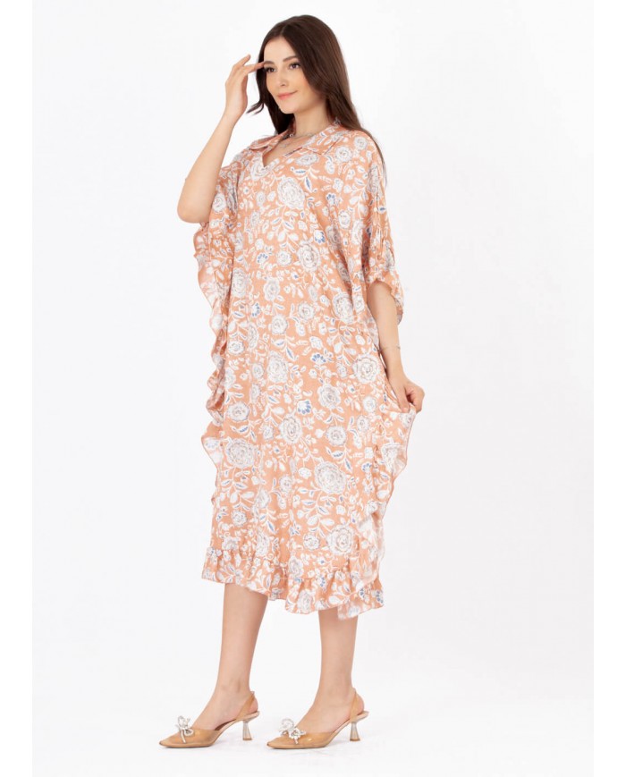 short floral homewear jalabiya
