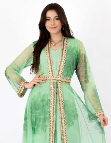 luxury 2 piece jalabiya long sleeve