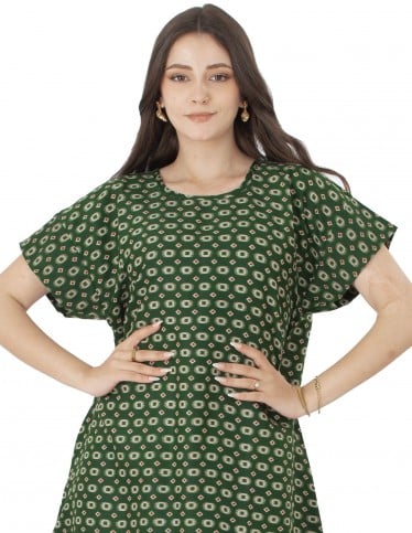 short jalabiya half sleeve floral
