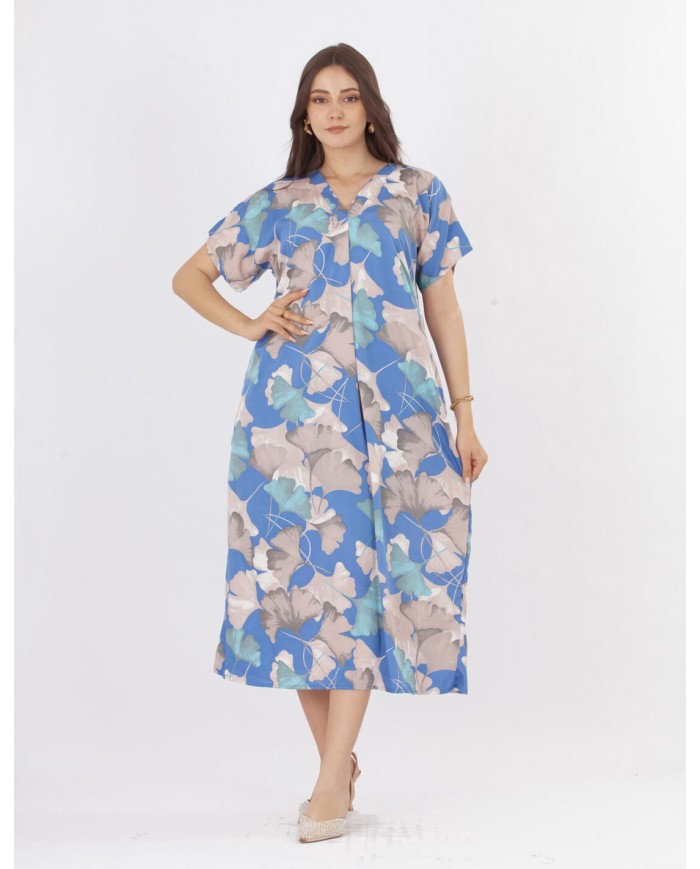short floral homewear jalabiya