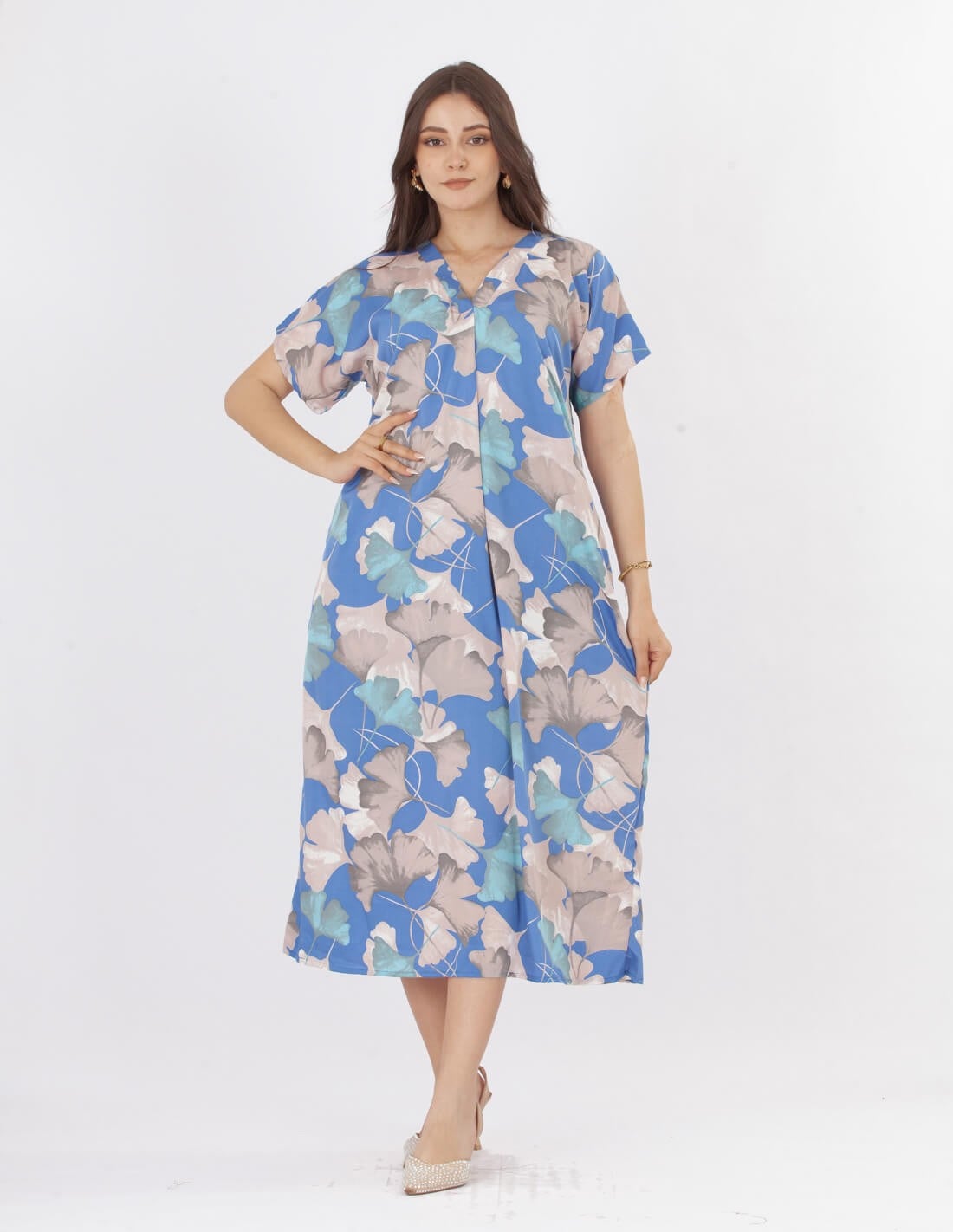 short floral homewear jalabiya