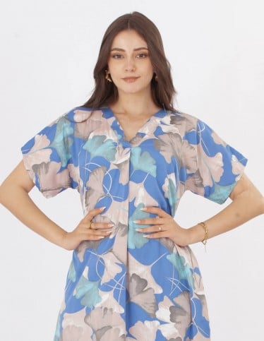 short floral homewear jalabiya