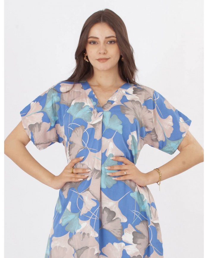 short floral homewear jalabiya