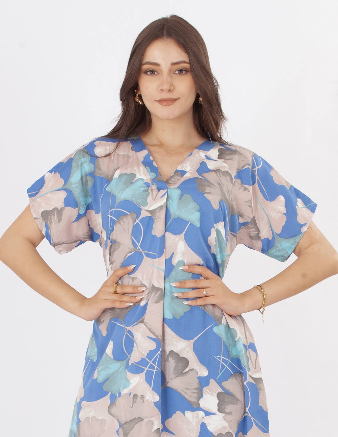 short floral homewear jalabiya