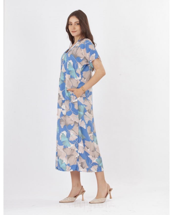 short floral homewear jalabiya