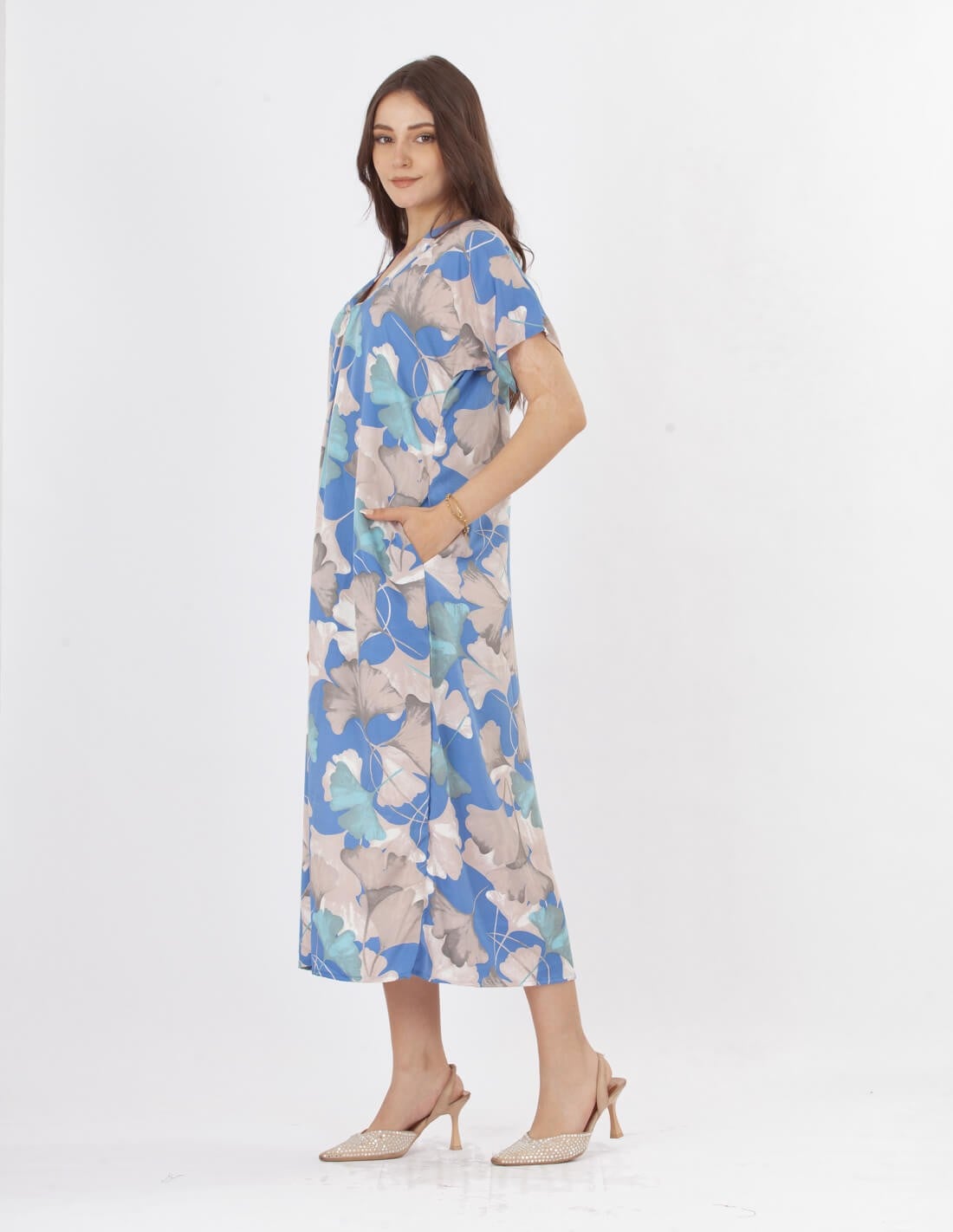 short floral homewear jalabiya