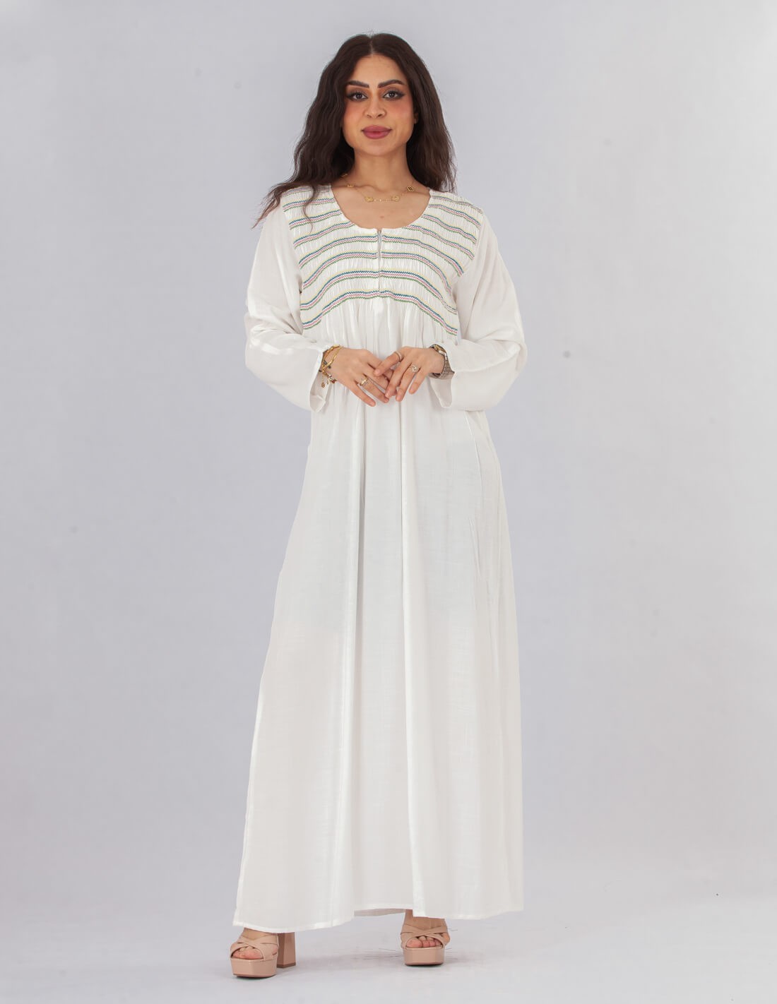 plain homewear jalabiya long sleeve