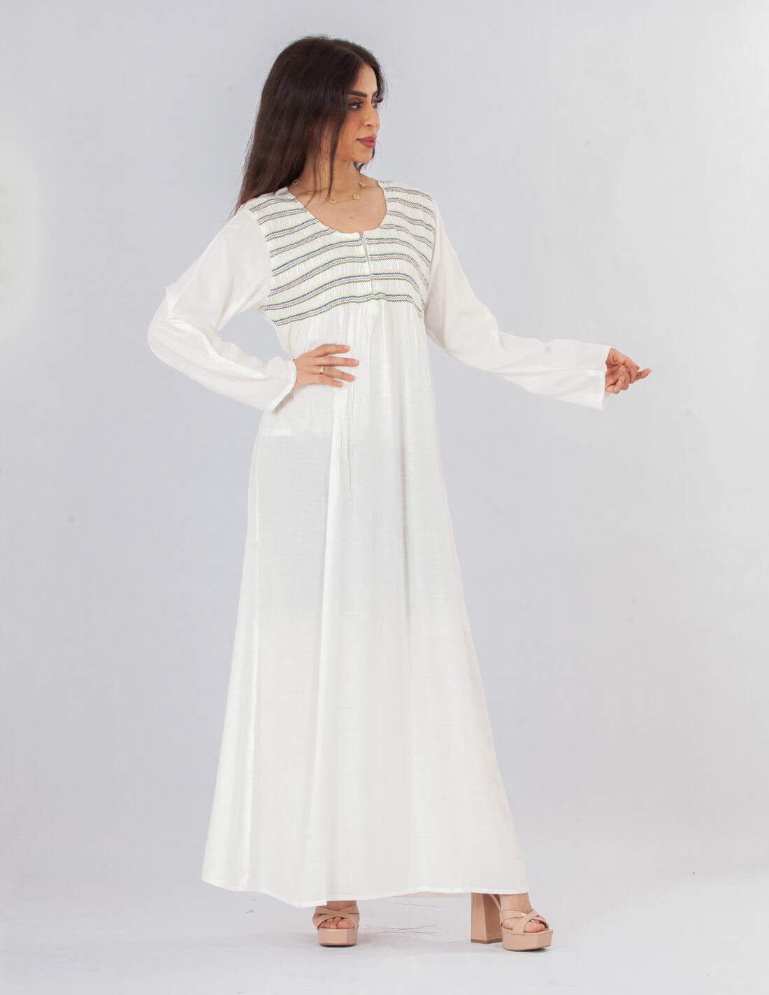 plain homewear jalabiya long sleeve