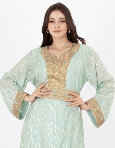 metalic embroidered luxury jalabiya