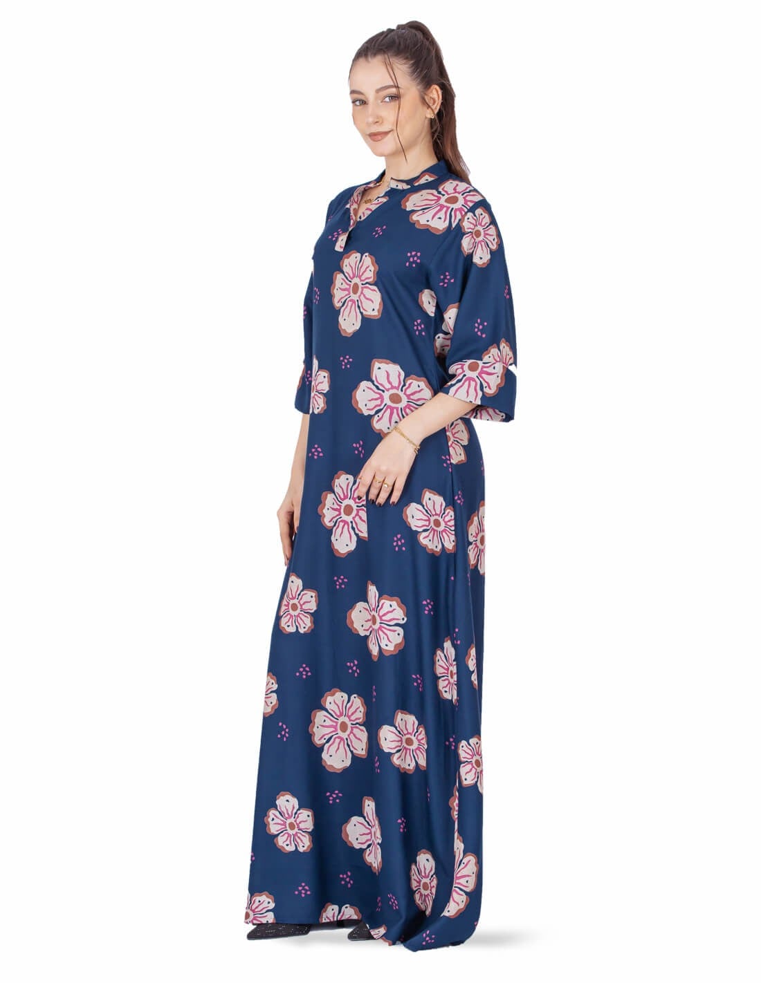 sleeve cut floral hosting jlabiya