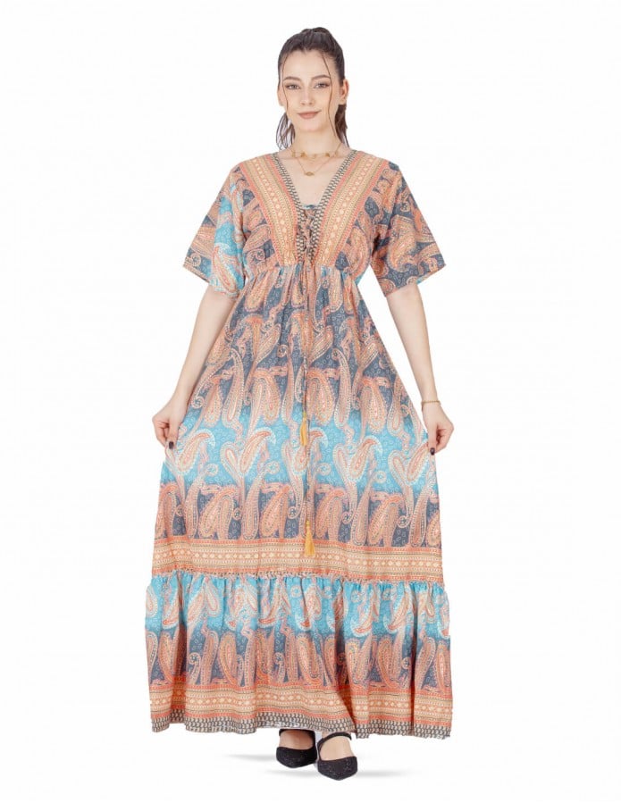 floral half sleeve homewear jalabiya
