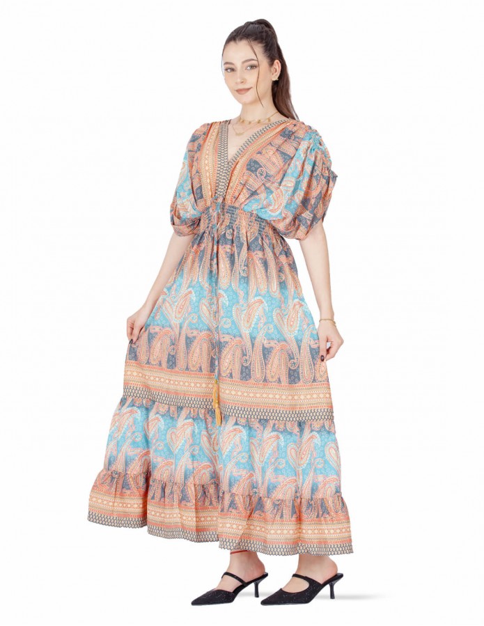 floral half sleeve homewear jalabiya