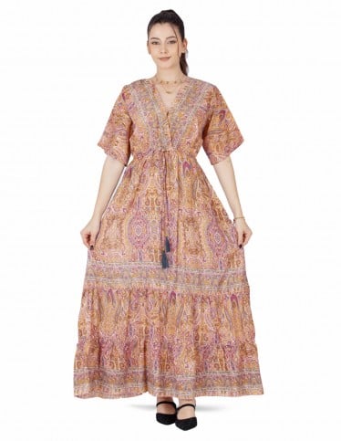 floral half sleeve homewear jalabiya tigh waist