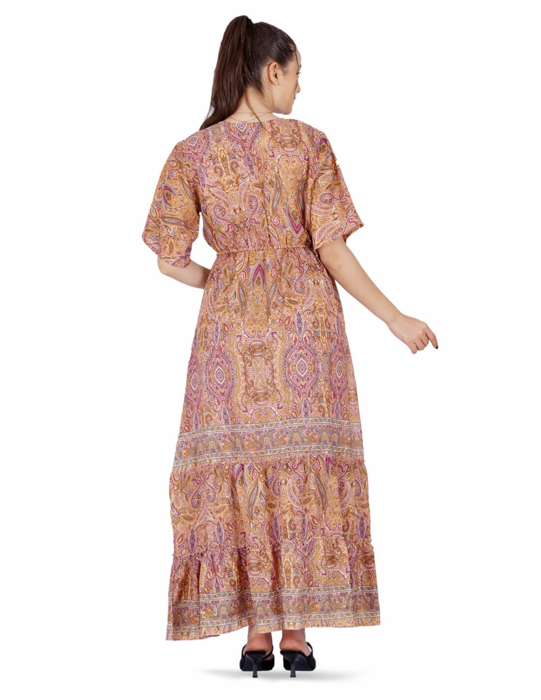 floral half sleeve homewear jalabiya tigh waist