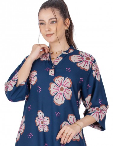 sleeve cut floral hosting jlabiya