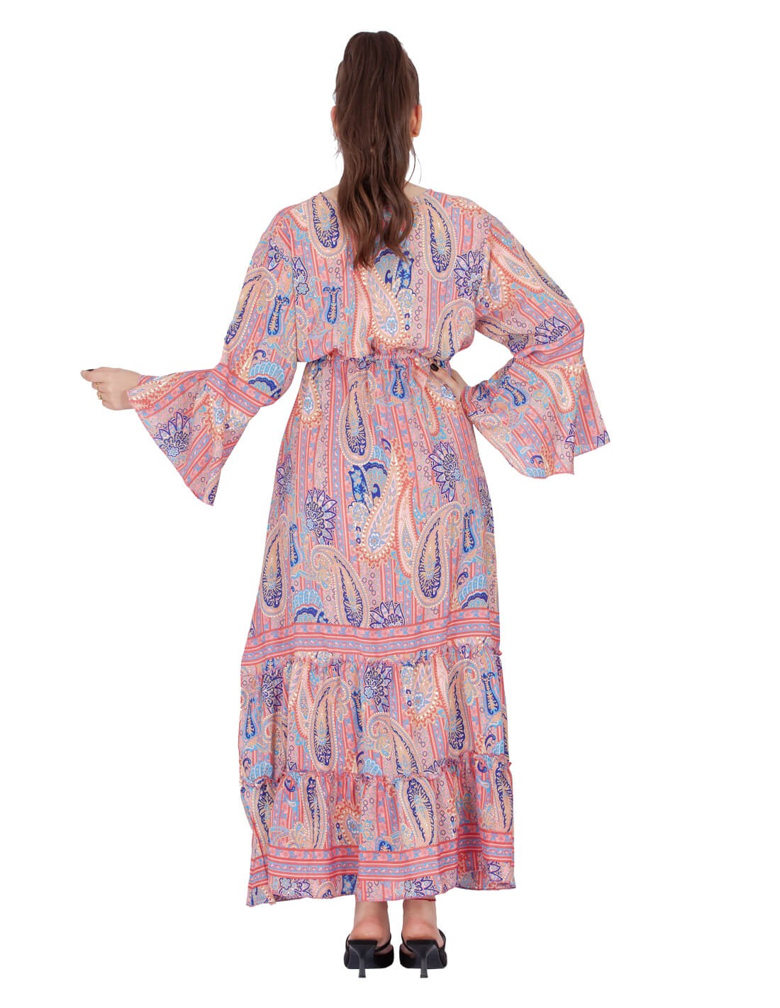long sleeve homewear jalabiya wide neck