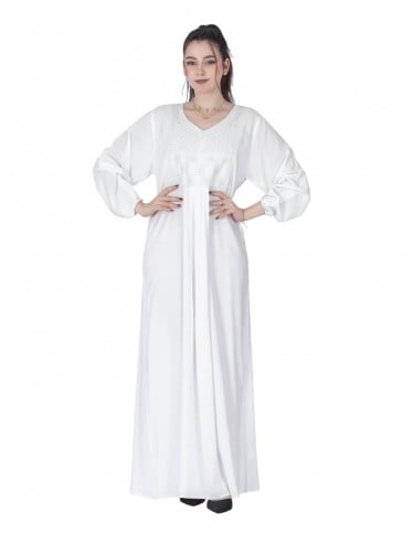 white hajj jalabiya long sleeve