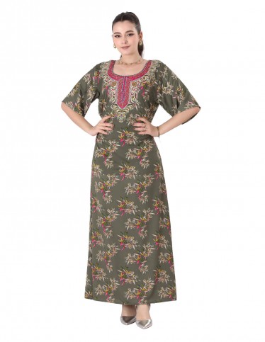 floral half sleeve homewear jalabiya