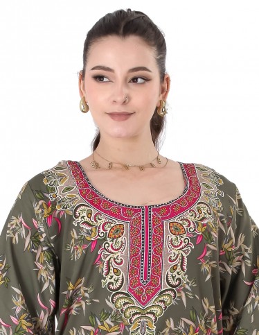 floral half sleeve homewear jalabiya