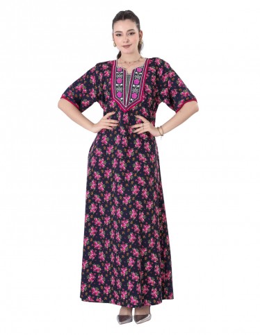 floral half sleeve homewear jalabiya