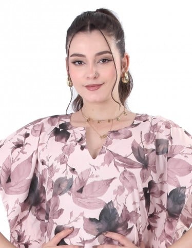short floral homewear jalabiya