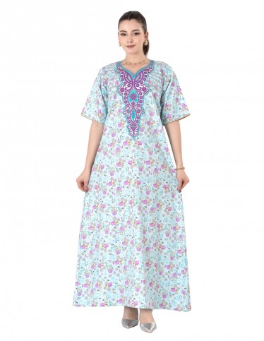 floral half sleeve homewear jalabiya